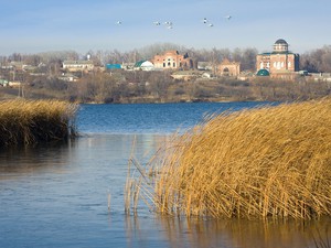 Вид на Сезеновский женский монастырь в селе Сезеново Лебедянского района