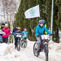 Зимние велогонки "кросс-кантри шоу" в парке Победы в Липецке 