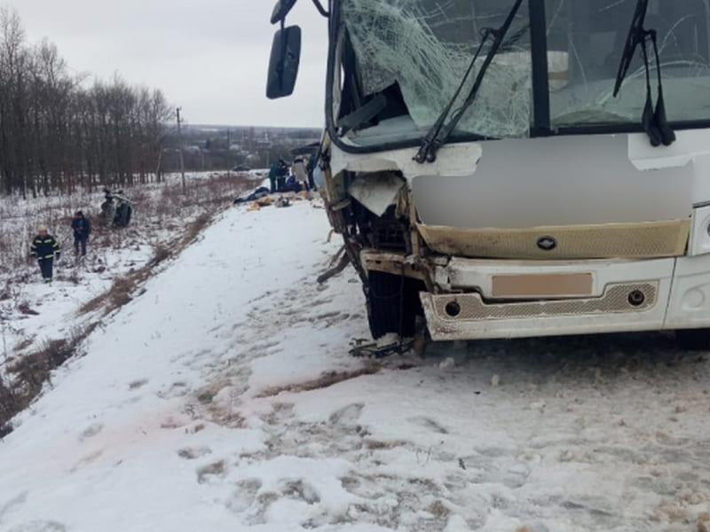 В Липецкой области столкнулись микроавтобус и автобус